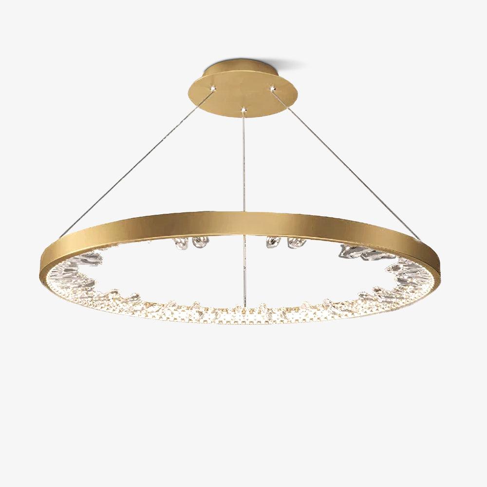 Luxury Circle Crystal Chandelier - Elegant Design, Adjustable Height