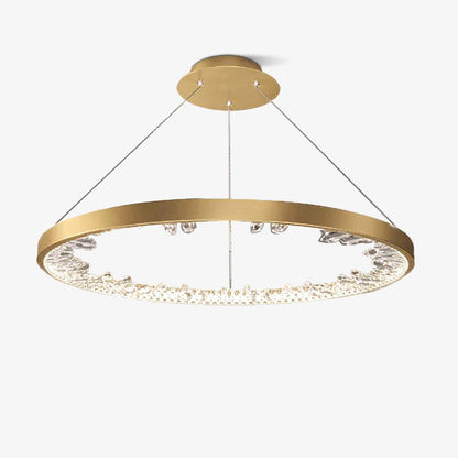 Luxury Circle Crystal Chandelier - Elegant Design, Adjustable Height