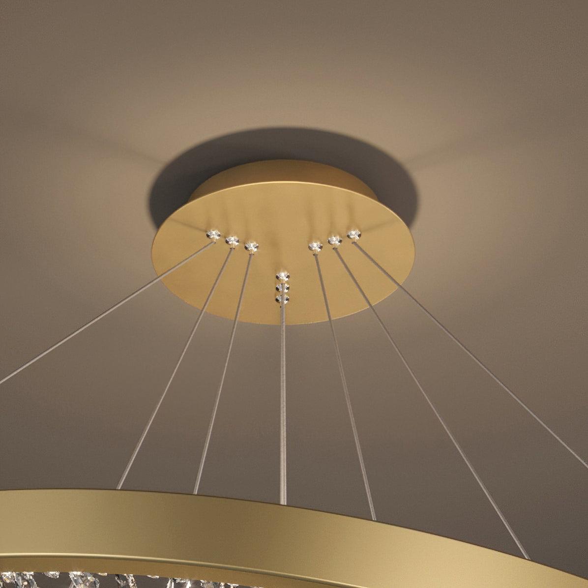 Luxury Circle Crystal Chandelier - Elegant Design, Adjustable Height