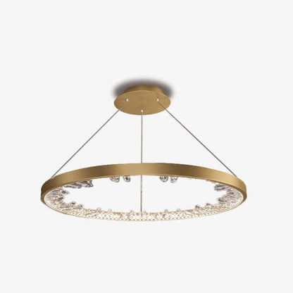 Luxury Circle Crystal Chandelier - Elegant Design, Adjustable Height