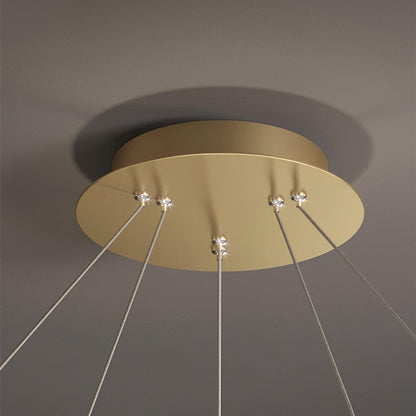 Luxury Circle Crystal Chandelier - Elegant Design, Adjustable Height