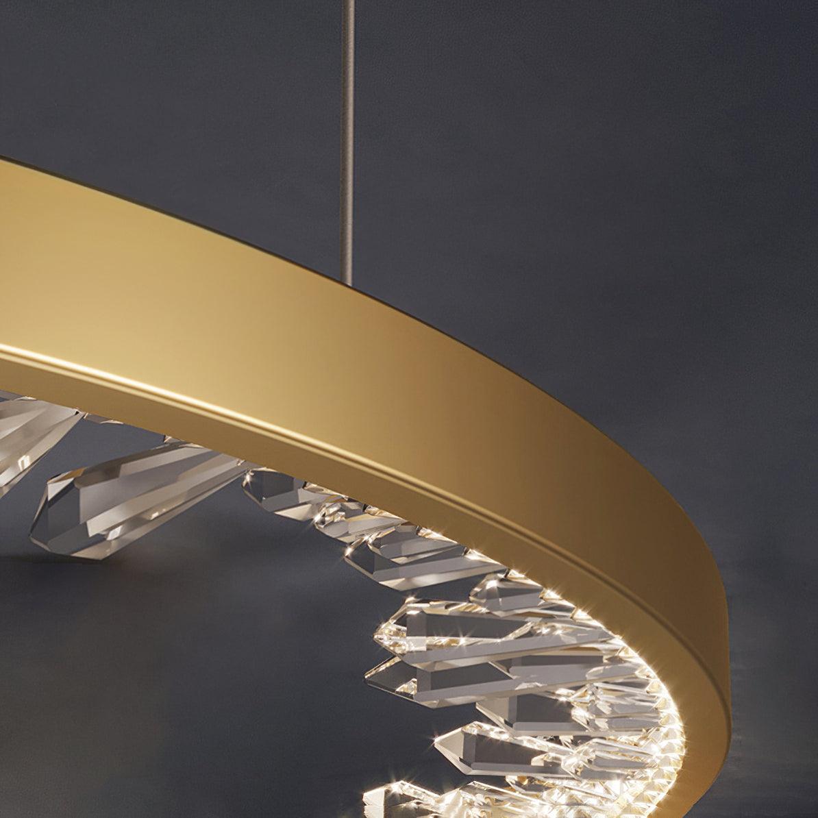 Luxury Circle Crystal Chandelier - Elegant Design, Adjustable Height