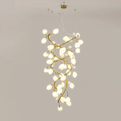 Lysandra Cascade Stairs Chandelier - Elegant LED Lighting & Adjustable