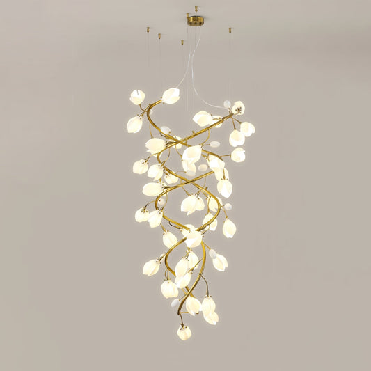 Lysandra Cascade Stairs Chandelier - Elegant LED Lighting & Adjustable