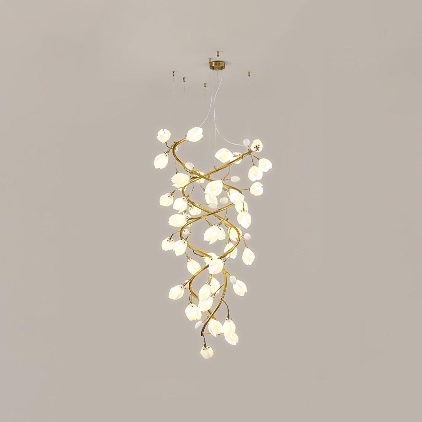 Lysandra Cascade Stairs Chandelier - Elegant LED Lighting & Adjustable