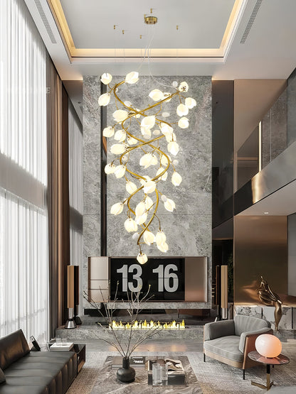 Lysandra Cascade Stairs Chandelier - Elegant LED Lighting & Adjustable