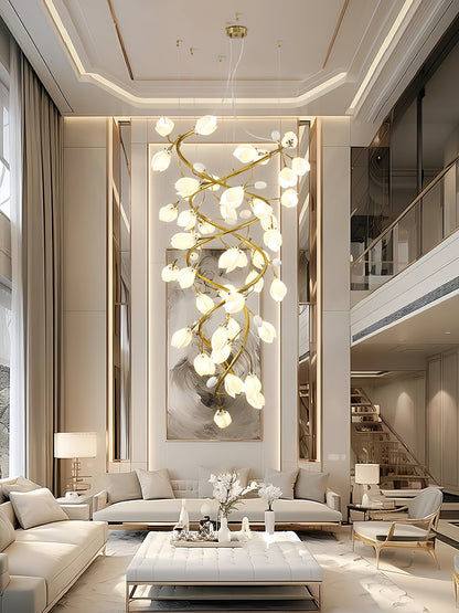 Lysandra Cascade Stairs Chandelier - Elegant LED Lighting & Adjustable