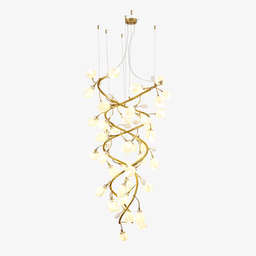 Lysandra Cascade Stairs Chandelier - Elegant LED Lighting & Adjustable