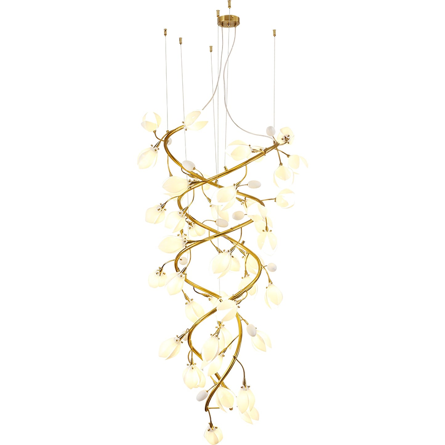 Lysandra Cascade Stairs Chandelier - Elegant LED Lighting & Adjustable