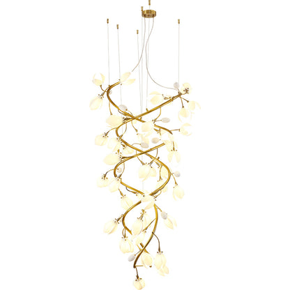 Lysandra Cascade Stairs Chandelier - Elegant LED Lighting & Adjustable
