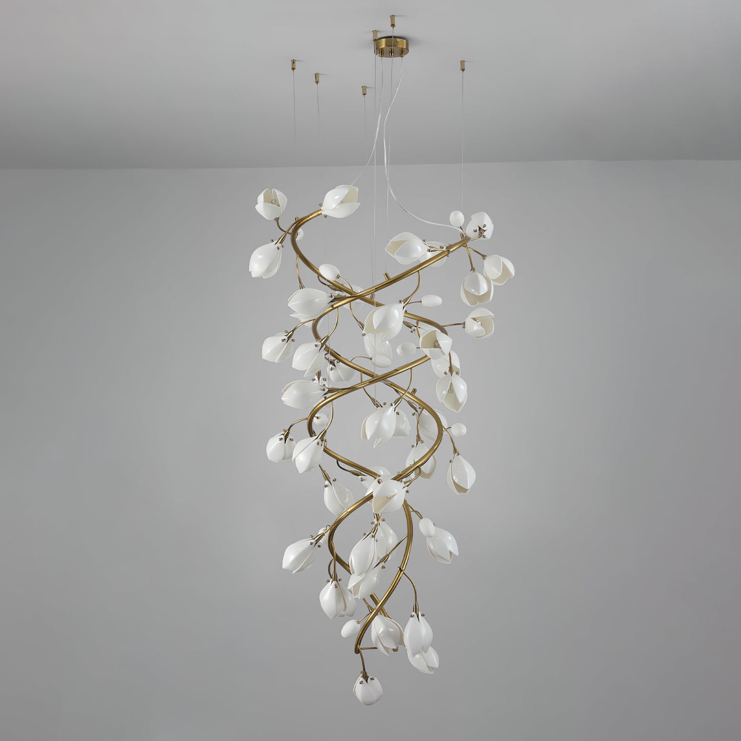 Lysandra Cascade Stairs Chandelier - Elegant LED Lighting & Adjustable