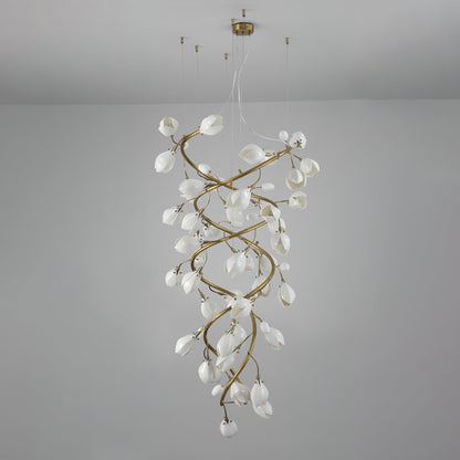 Lysandra Cascade Stairs Chandelier - Elegant LED Lighting & Adjustable