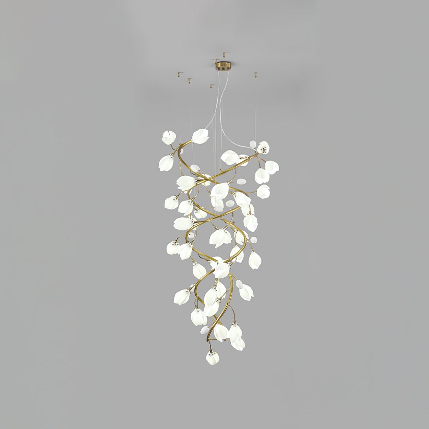 Lysandra Cascade Stairs Chandelier - Elegant LED Lighting & Adjustable
