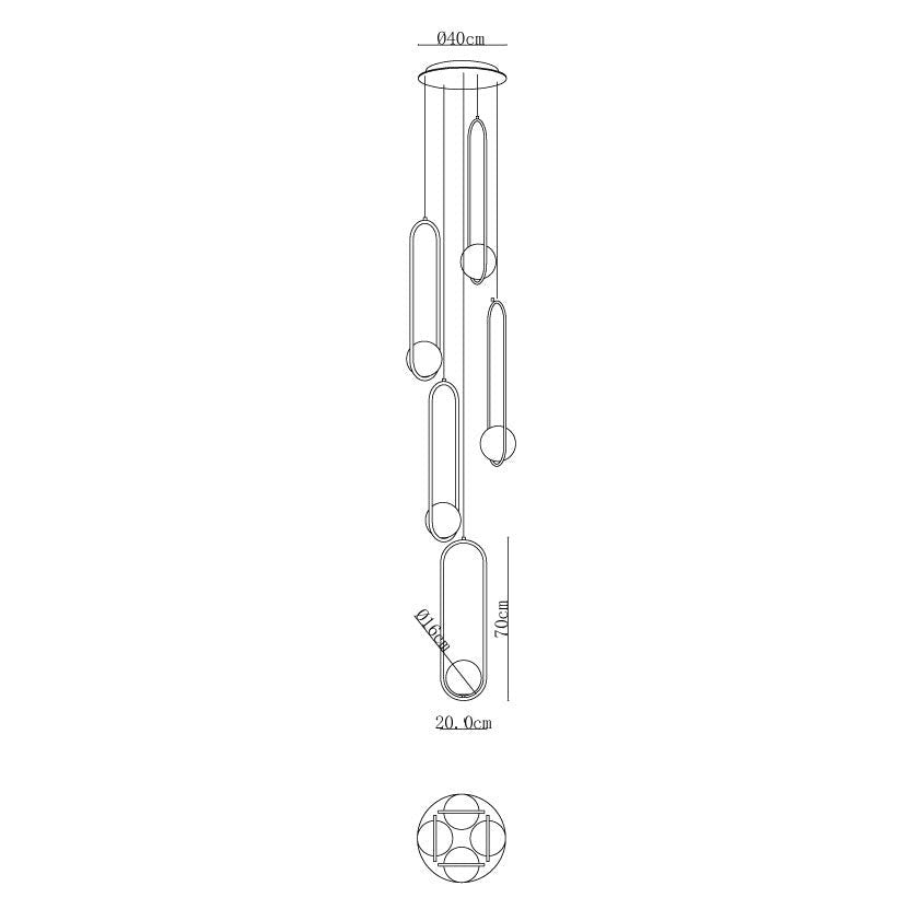 Mila Combination Chandelier - Modern Design with Adjustable Arms & LED