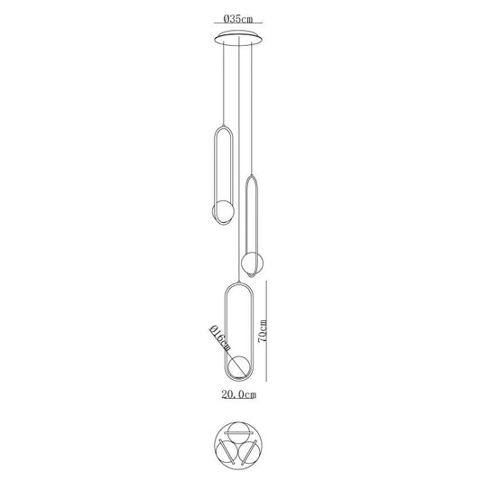 Mila Combination Chandelier - Modern Design with Adjustable Arms & LED