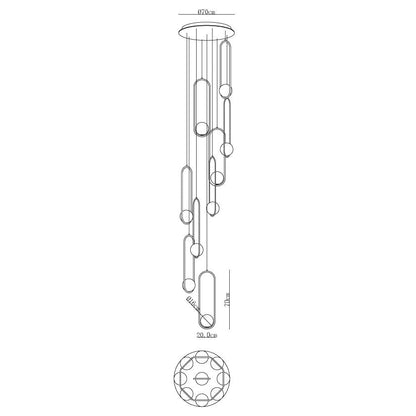 Mila Combination Chandelier - Modern Design with Adjustable Arms & LED