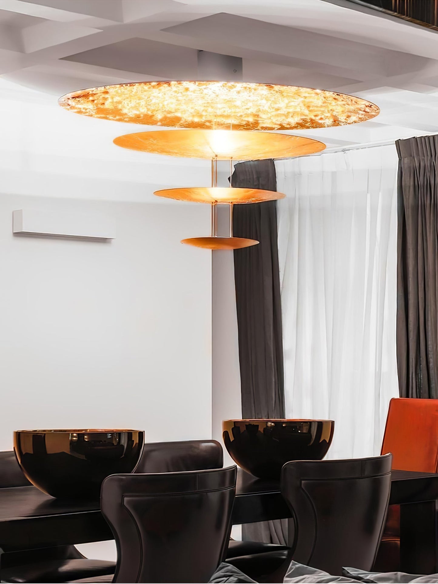 Industrial Machine Chandelier - Adjustable Height, Energy-Efficient LE