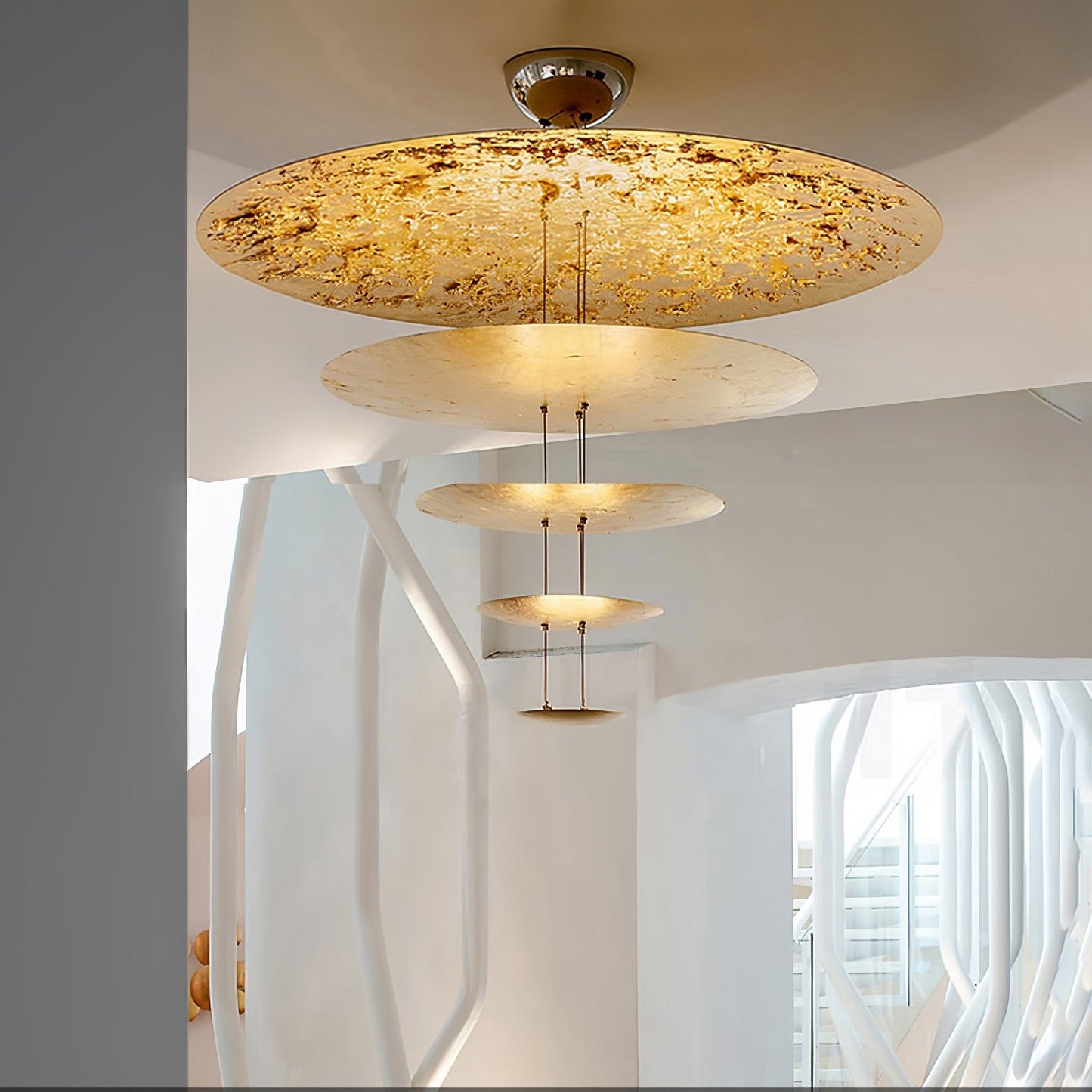 Industrial Machine Chandelier - Adjustable Height, Energy-Efficient LE