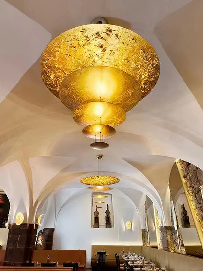 Industrial Machine Chandelier - Adjustable Height, Energy-Efficient LE