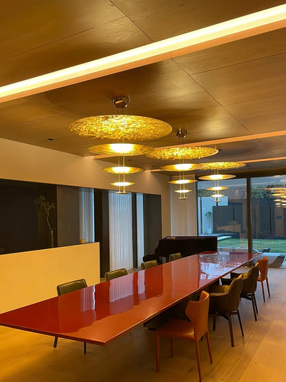 Industrial Machine Chandelier - Adjustable Height, Energy-Efficient LE