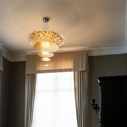 Industrial Machine Chandelier - Adjustable Height, Energy-Efficient LE