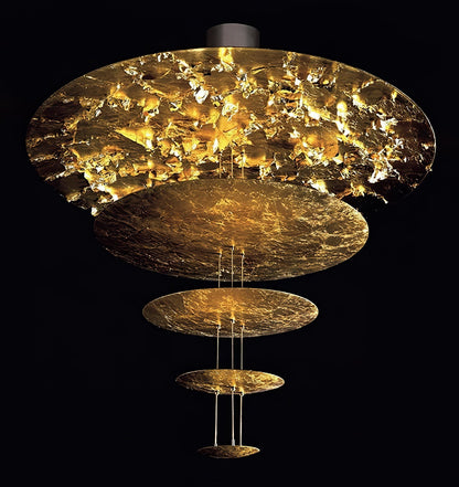 Industrial Machine Chandelier - Adjustable Height, Energy-Efficient LE