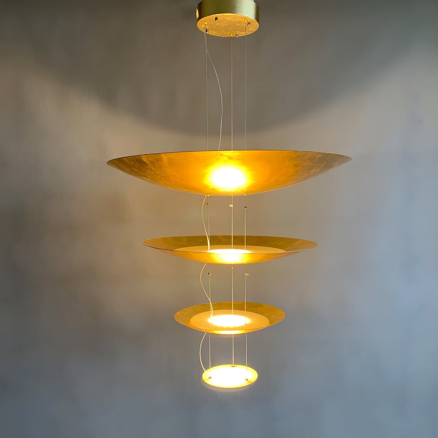 Industrial Machine Chandelier - Adjustable Height, Energy-Efficient LE