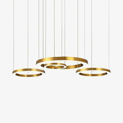 Modern Ring LED Pendant Light - Dimmable, Adjustable Height