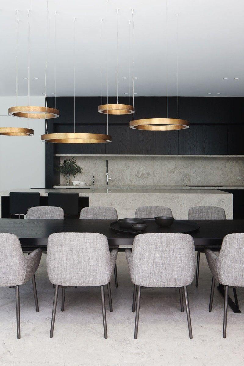 Modern Ring LED Pendant Light - Dimmable, Adjustable Height