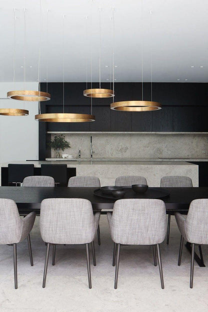 Modern Ring LED Pendant Light - Dimmable, Adjustable Height