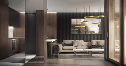 Modern Ring LED Pendant Light - Dimmable, Adjustable Height