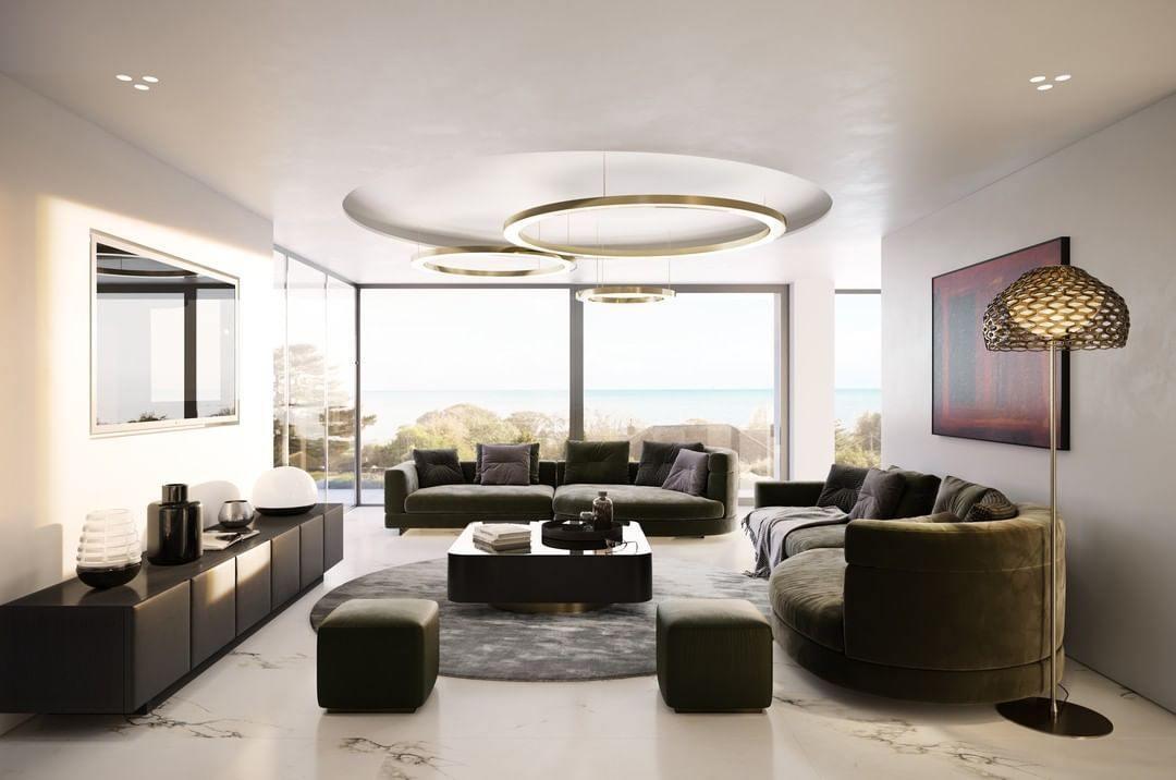 Modern Ring LED Pendant Light - Dimmable, Adjustable Height