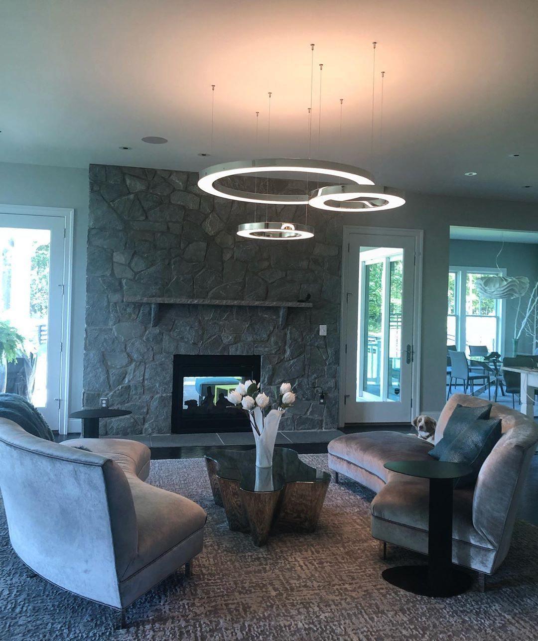 Modern Ring LED Pendant Light - Dimmable, Adjustable Height