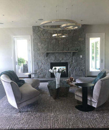 Modern Ring LED Pendant Light - Dimmable, Adjustable Height