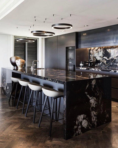 Modern Ring LED Pendant Light - Dimmable, Adjustable Height