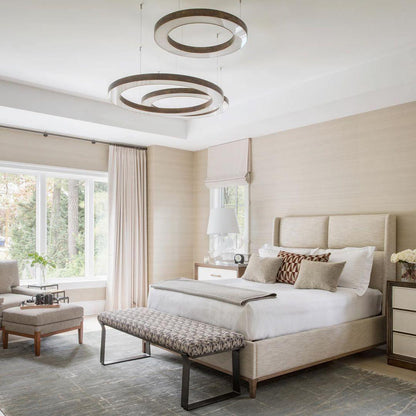 Modern Ring LED Pendant Light - Dimmable, Adjustable Height