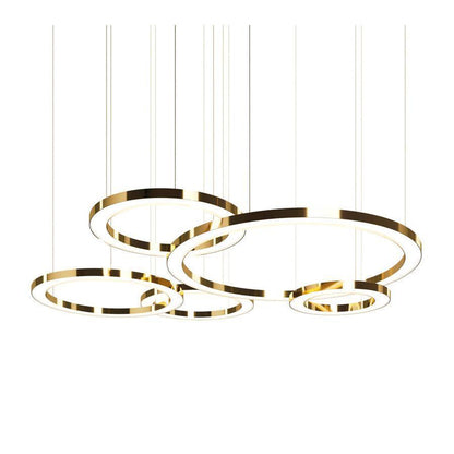 Modern Ring LED Pendant Light - Dimmable, Adjustable Height
