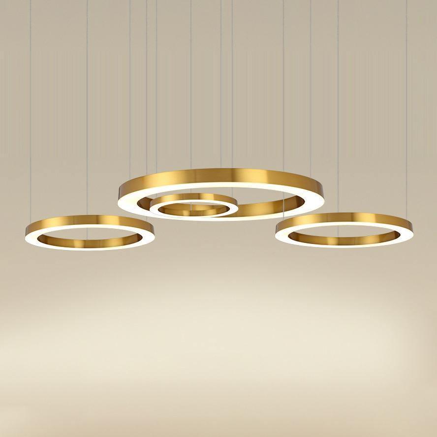 Modern Ring LED Pendant Light - Dimmable, Adjustable Height