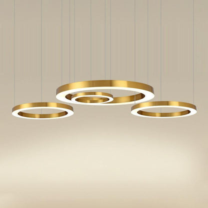 Modern Ring LED Pendant Light - Dimmable, Adjustable Height