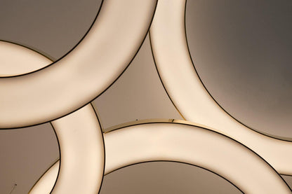 Modern Ring LED Pendant Light - Dimmable, Adjustable Height