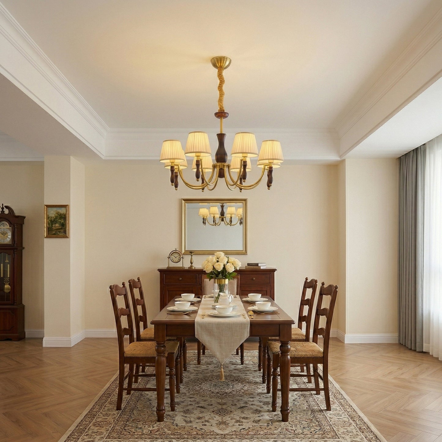 Majestic Veil Chandelier - Elegant Design with Dimmable LED Lights