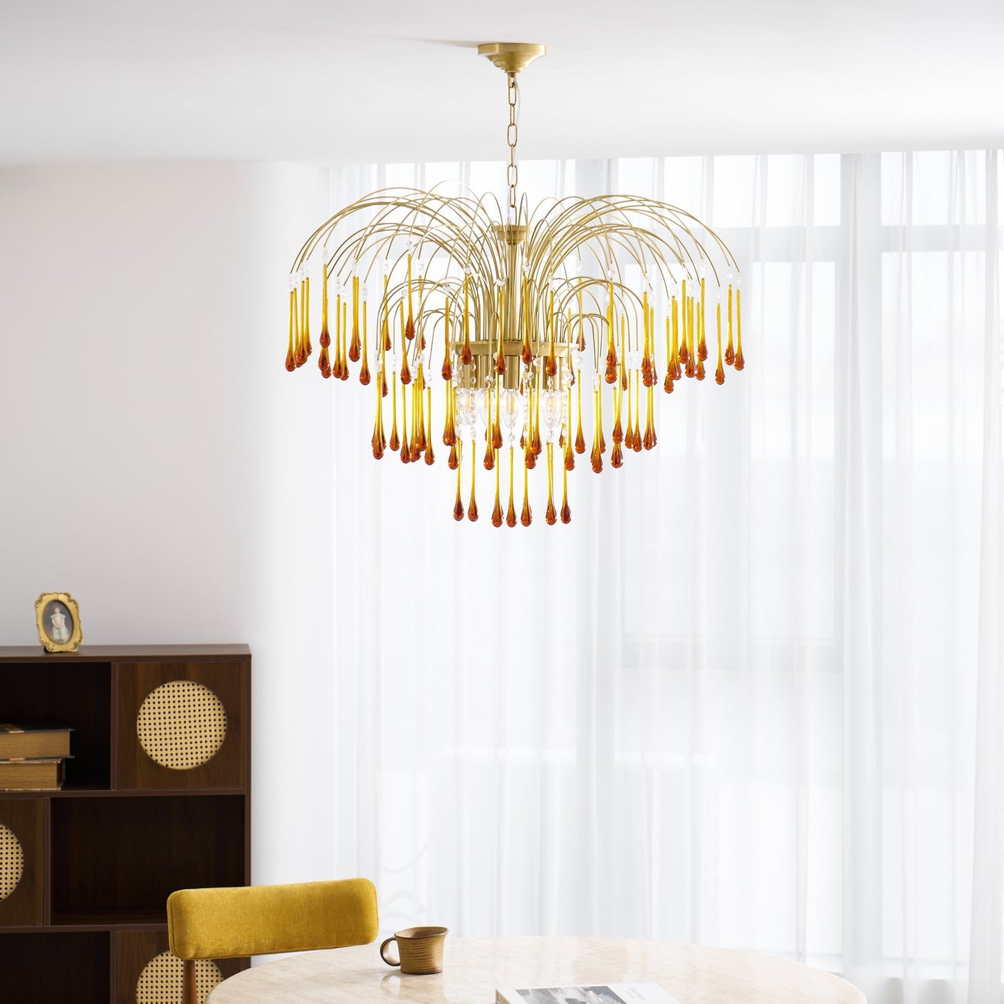 Maltose Chandelier - Elegant Lighting Fixture with Adjustable Height &