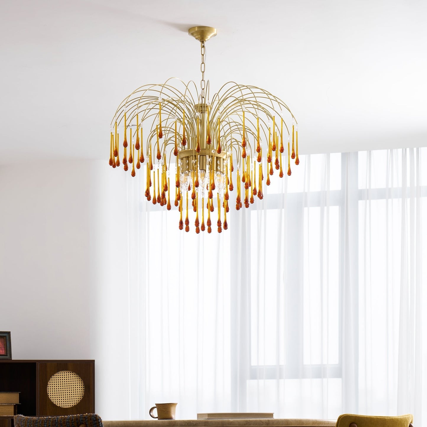 Maltose Chandelier - Elegant Lighting Fixture with Adjustable Height &