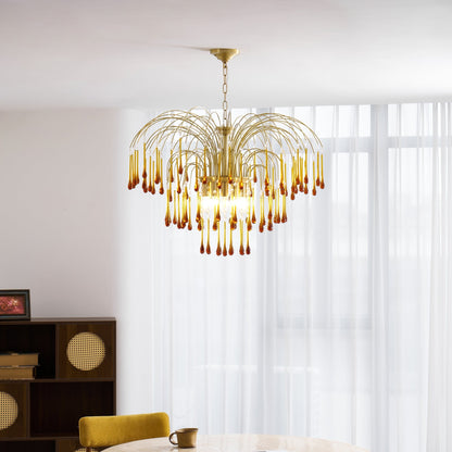 Maltose Chandelier - Elegant Lighting Fixture with Adjustable Height &