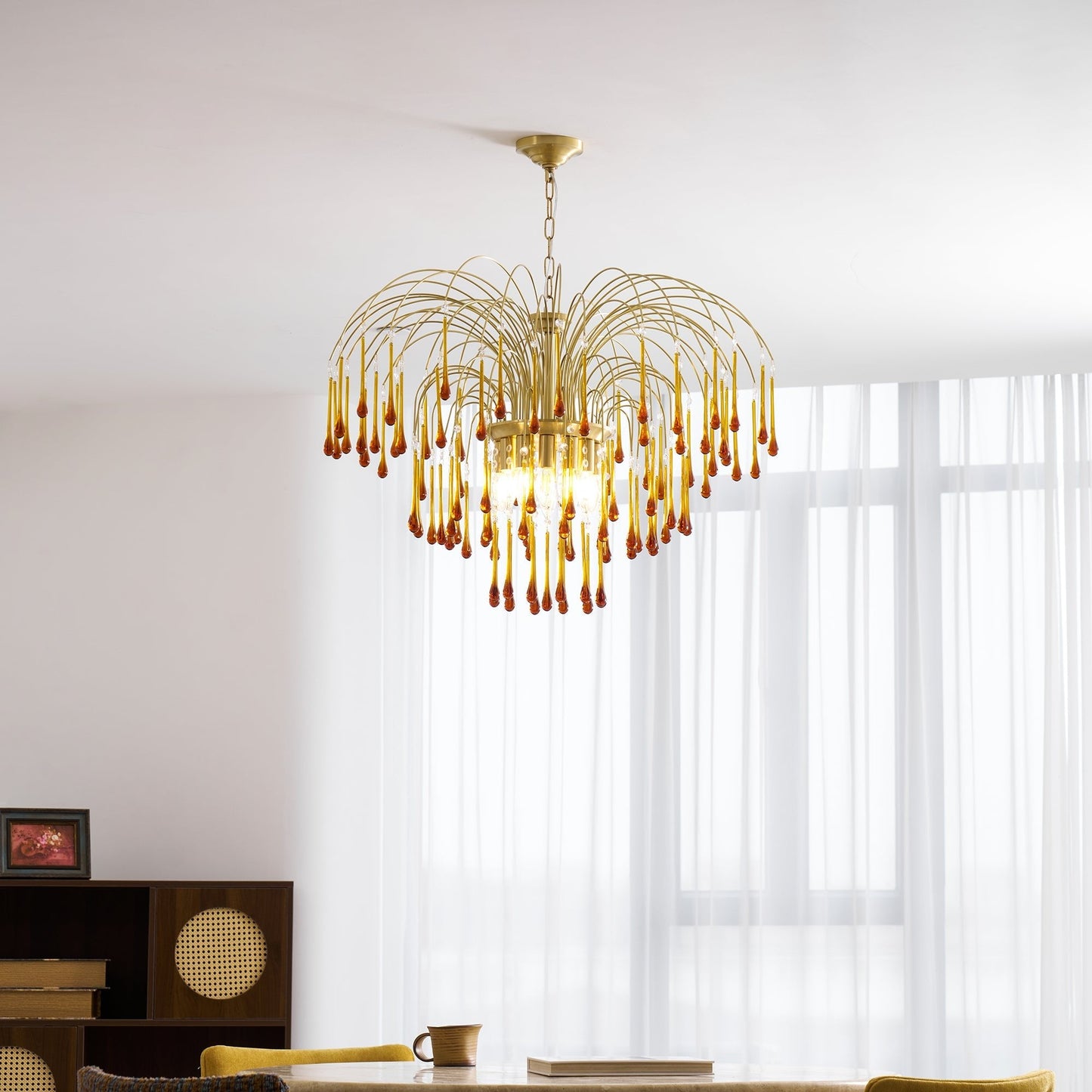 Maltose Chandelier - Elegant Lighting Fixture with Adjustable Height &