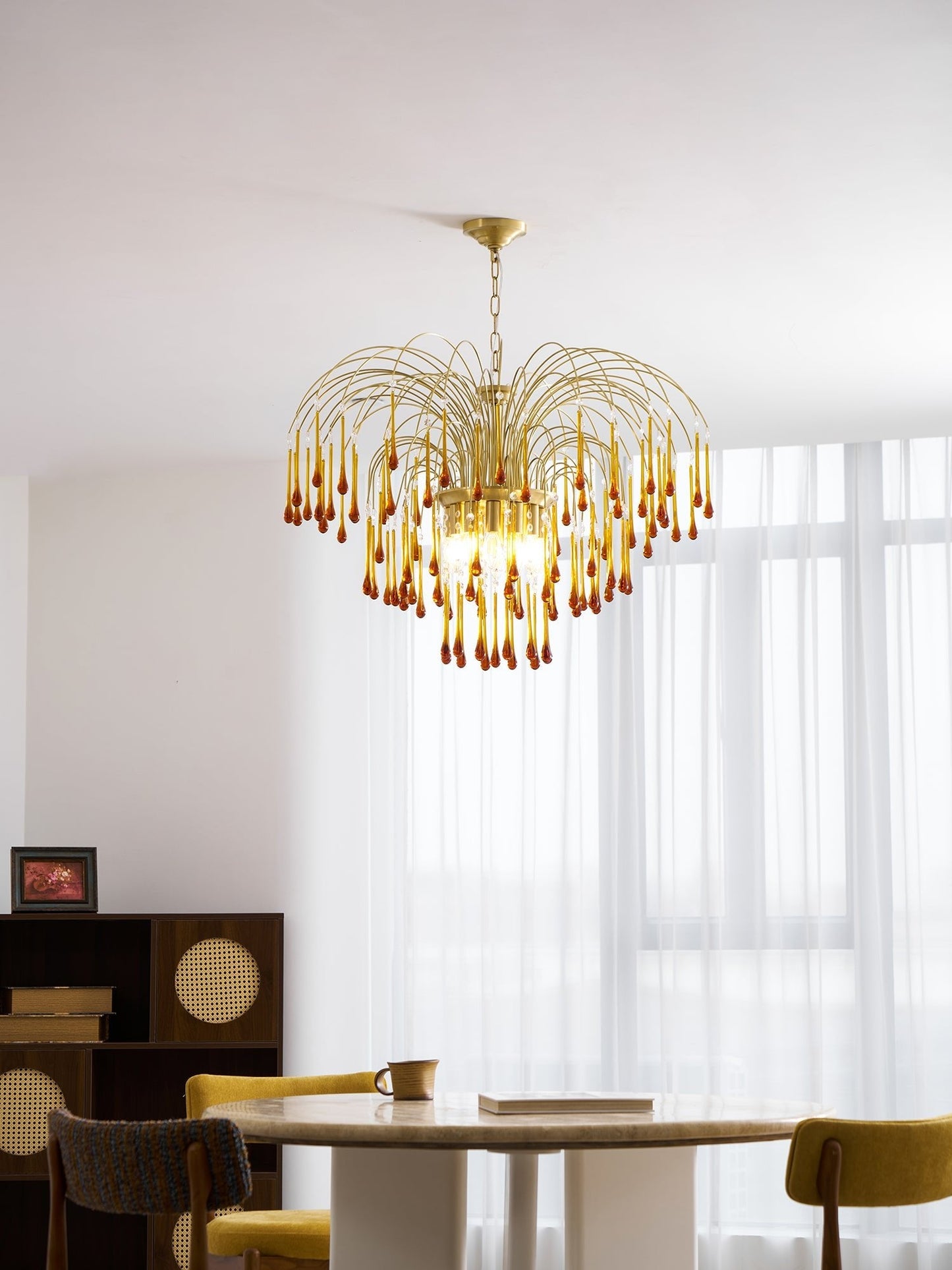 Maltose Chandelier - Elegant Lighting Fixture with Adjustable Height &