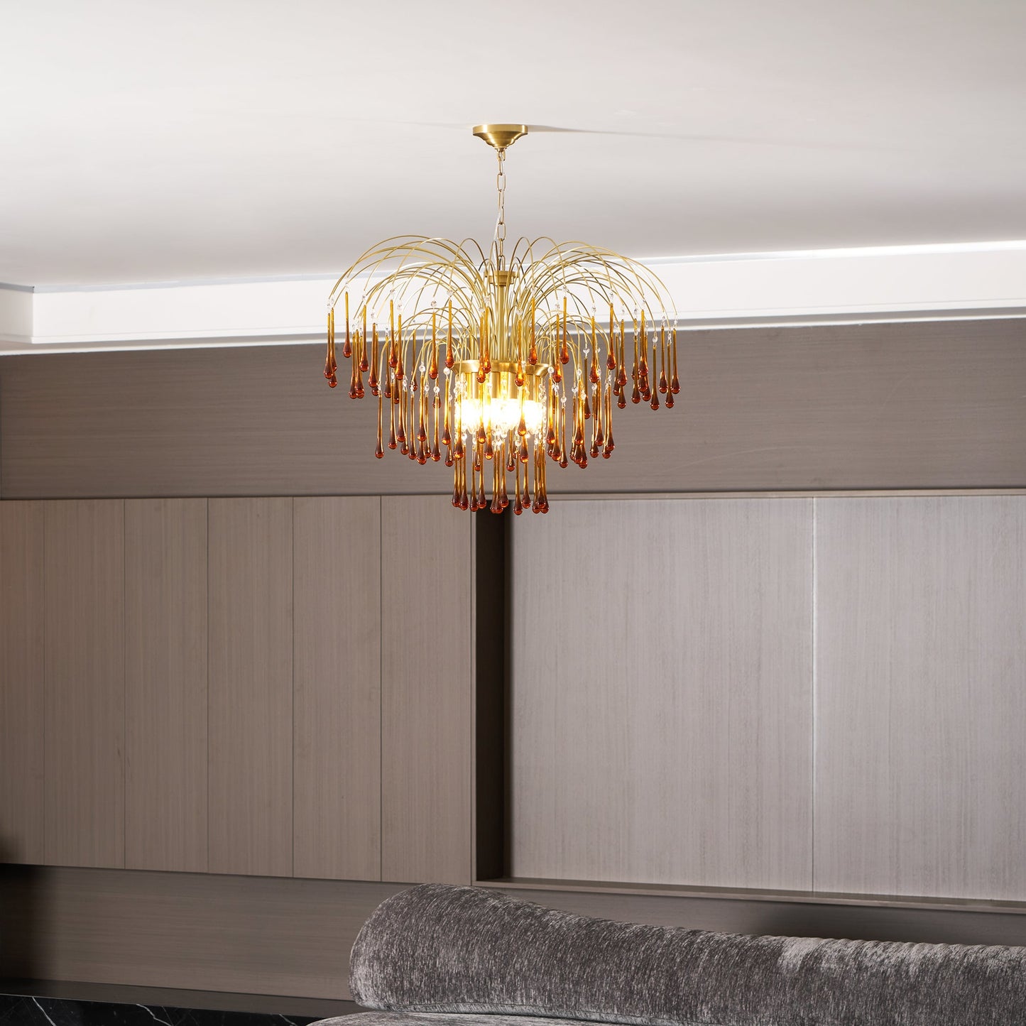 Maltose Chandelier - Elegant Lighting Fixture with Adjustable Height &