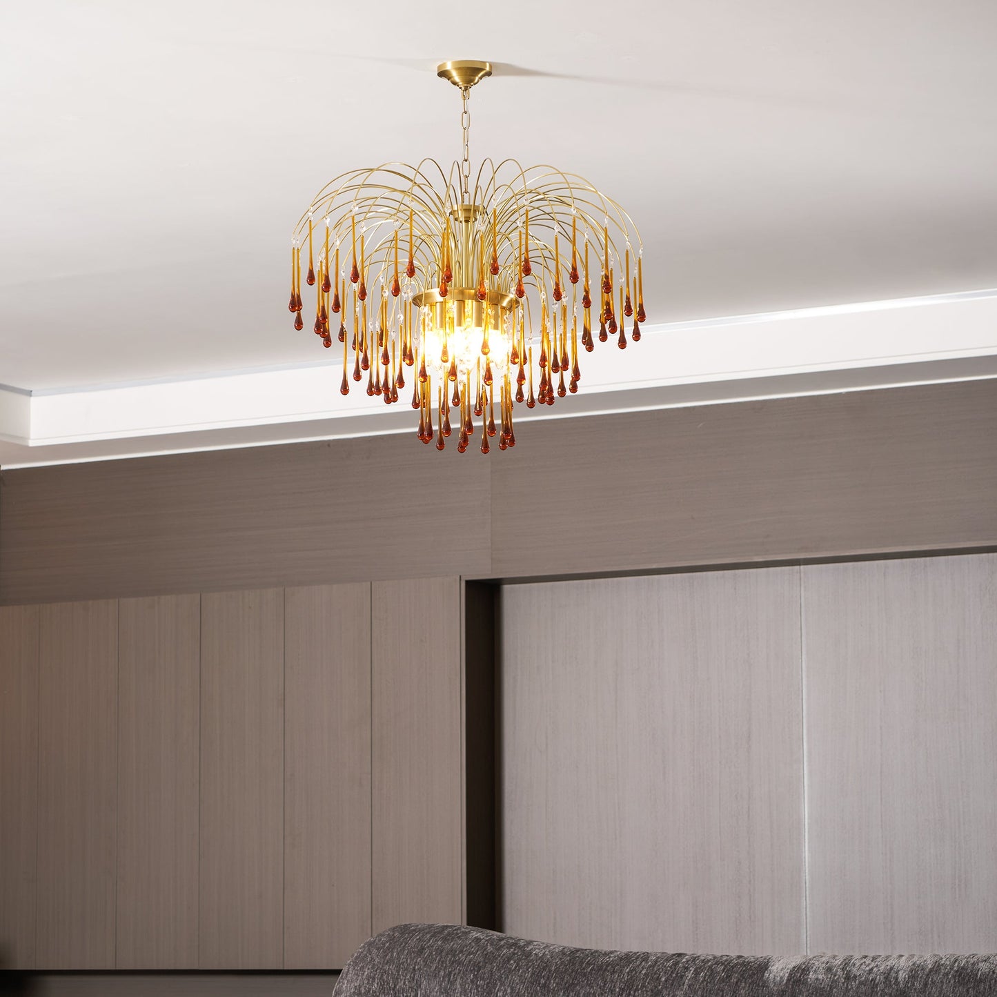 Maltose Chandelier - Elegant Lighting Fixture with Adjustable Height &