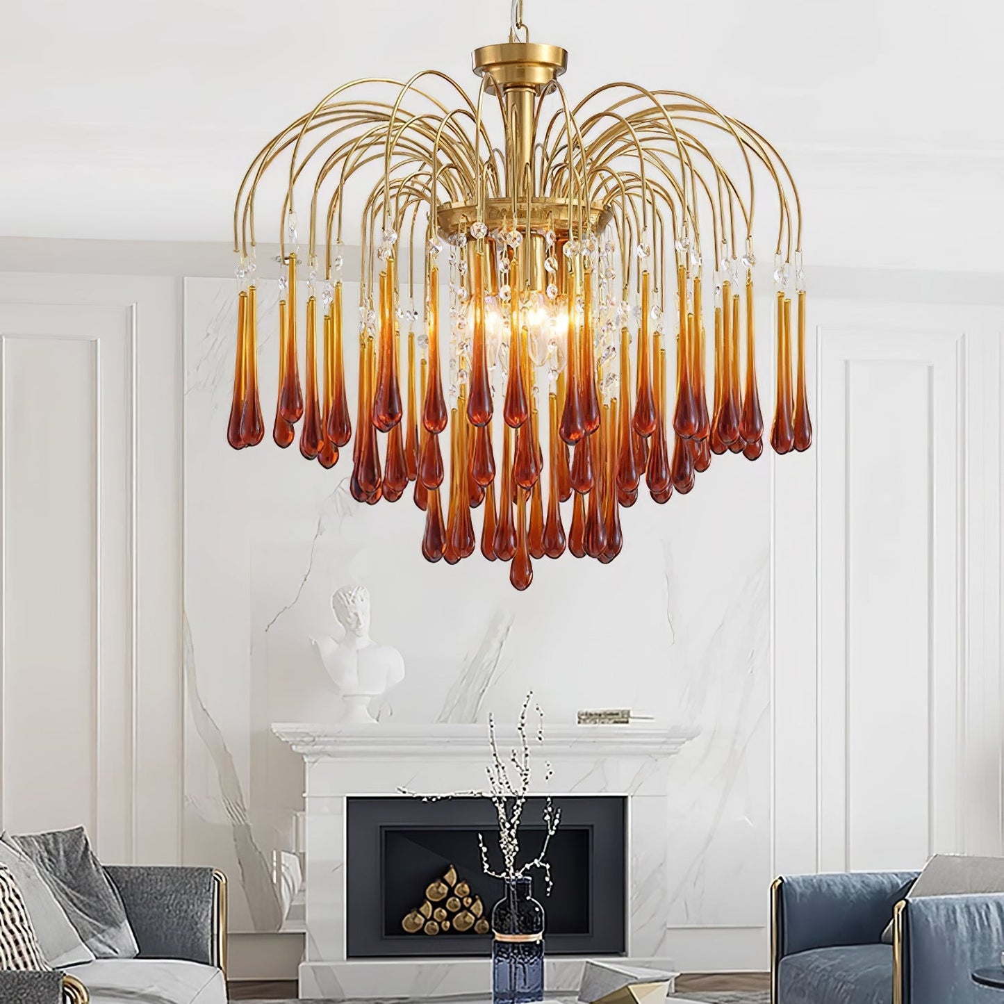 Maltose Chandelier - Elegant Lighting Fixture with Adjustable Height &