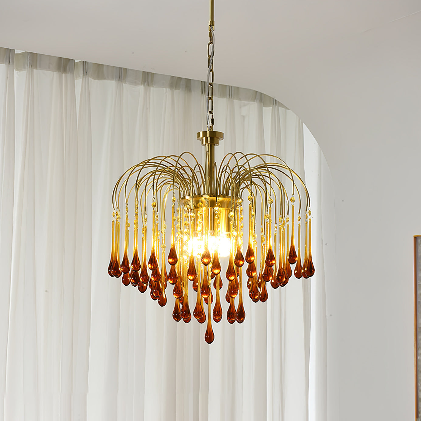 Maltose Chandelier - Elegant Lighting Fixture with Adjustable Height &